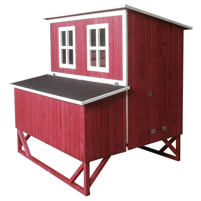 Large Wood Chicken Coop Hen House 4-8 Chickens 4 Nesting Box