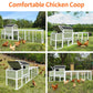 Wooden Chicken Coop, Large Outdoor Hen House with Run and Nesting Box