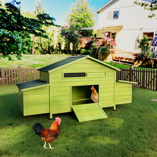 11.12 ft² Large Wooden Chicken Coop with Nesting Boxes & Perch