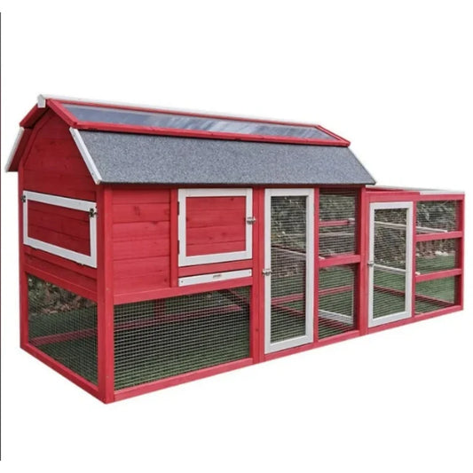 Chicken Coop Outlet Large Wood Backyard Hen House Nesting Box & Run & Cleaning Tray