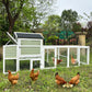 Wooden Chicken Coop, Large Outdoor Hen House with Run and Nesting Box